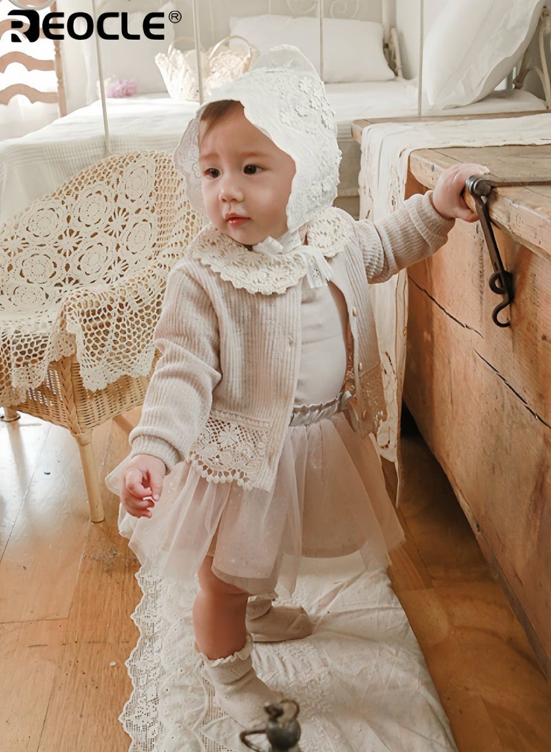 REOCLE Girl's Cardigan with Fall Winter Warmth and Soft Knit Design Toddler Sweater Coat with Button Front for Casual Outfits - Image 1